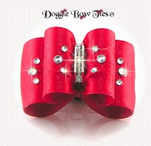 Dog Bow-Petite Full Size, Crystal Red