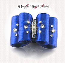 Dog Bow-Petite Full Size, Crystal Royal Blue