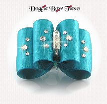 Dog Bow-Petite Full Size, Crystal Tornado Blue