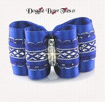 Dog Bow-Petite Full Size, Diamond Band, Royal Blue