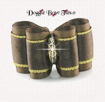 Dog Bow~Petite Full Size, Sensational Satin, Ermine and Sable