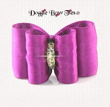 Dog Bow-Petite Full Size, Satin, BOB Purple