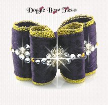 Dog Bow- Full Size Petite-SOHO Satin Basketweave-Deep Plum