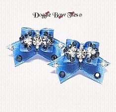 Dog Bow-Maltese Pairs, Bow Ties, Crystal, -Powder Blue