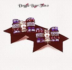Dog Bow-Maltese Pairs, Bow Ties, Crystal, -Purple