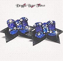 Dog Bow-Maltese Pairs, Bow Ties, Crystal, -Ultra Blue