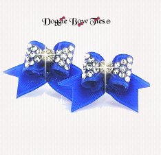Dog Bow-Maltese Pairs, Bow Ties, Crystal, Ultra Blue