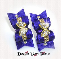  Maltese Pairs Dog Bow-Royal Purple Butterfly