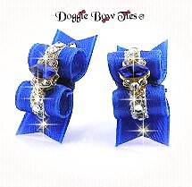 Dog Bow-Maltese Pairs, Crystal Ultra Blue Sapphire