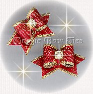 Dog Bow- Holiday, maltese pairs, Sparkle RED Bow Ties
