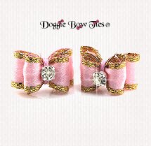 Dog Bow-Maltese Pairs, DL, Pink