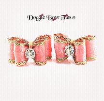 Dog Bow-Maltese Pairs, DL, Peach