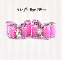 Dog Bow-Maltese Pairs, DL, Pink