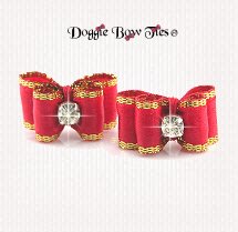 Dog Bow-Maltese Pairs, DL, Red