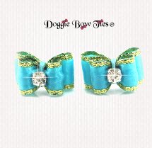 Dog Bow-Maltese Pairs, DL, Turquoise