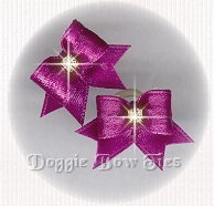Maltese Pairs Dog Bow-Tiny Bow Ties,Purple
 Satin 