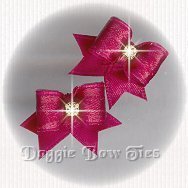 Maltese Pairs Dog Bow-Tiny Bow Ties,Fuchsia
Satin
