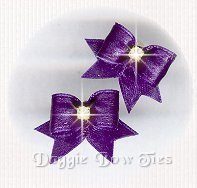 Maltese Pairs Dog Bow-Tiny Bow Ties,Royal Purple Satin 