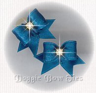 Maltese Pairs Dog Bow-Tiny Bow Ties,Teal
 Satin 