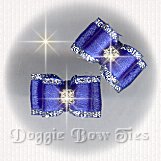 Maltese Pairs Dog Bow-Tiny Satin Flatback, Royal Blue