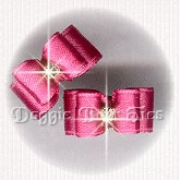 Maltese Pairs Dog Bow- DL Hot Pink
