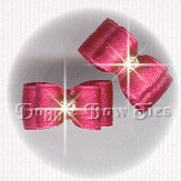 Maltese Pairs Dog Bow- DL Raspberry