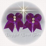 Maltese Pairs Dog Bow- Velvet Pairs, PURPLE