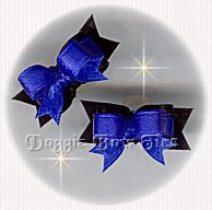 Maltese Pairs Dog Bow-Micro Tiny Ties, Ultra Blue on Black