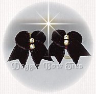 Maltese Pairs Dog Bow- Velvet Pairs, BLACK