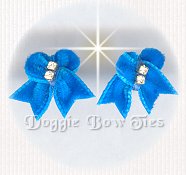 Maltese Pairs Dog Bow- Velvet Pairs, TURQUOISE