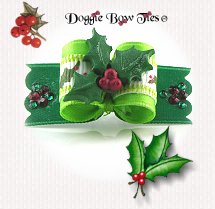 Dog Bow-Puppy SL, Christmas Lime Holly