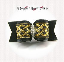 Dog Bow-Puppy SL, Celtic, Gold and Black