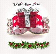 Dog Bow-Tiny Ties, Holiday Christmas, Silver Sparkle Gift