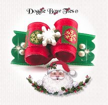 Dog Bow-Tiny Ties, Holiday Christmas, Snowflakes