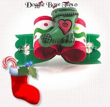 Dog Bow-Tiny Ties, Holiday Christmas, Stocking