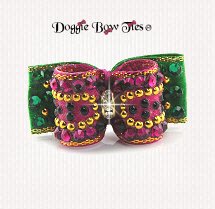 Dog Bow-Single Loop Puppy, Crystal Watermelon