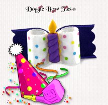 Dog Bow-Puppy Dog Bow, Happy Birthday, Royal Purple