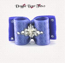 Dog Bow-SL Puppy, Satin Diamond Lattice-Periwinkle