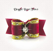 Dog Bow-SL, Puppy, Fancy, Cranberry