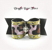 Dog Bow-SL, Puppy, Fancy, Leopard with soft Pink 5