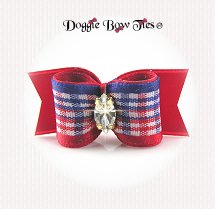 Dog Bow-SL Puppy, Patriotic Plaid