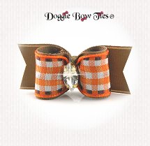 Dog Bow-SL Puppy, Pumpkin Plaid