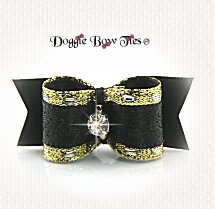 Dog Bow-SL Fancy Rose Satin-Black