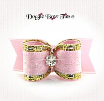 Dog Bow-SL Fancy Rose Satin-Soft Pink