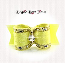 Dog Bow-SL Fancy Rose Satin-Yellow