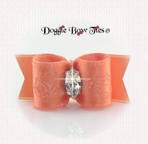 Dog Bow-SL Rose Satin Marquis-Peach