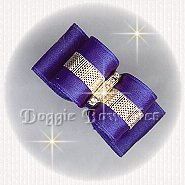 Dog Bow-Puppy Size,Gold and Royal Blue