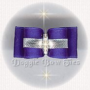 Dog Bow-Puppy Size,Silver and Royal Blue