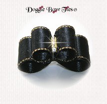 Dog Bow, DL Puppy Size, Black, Gold