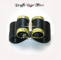 Dog Bow, DL Puppy Size, Black, Gold